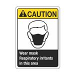 Caution Wear Mask Respiratory Irritants In This Area Sign